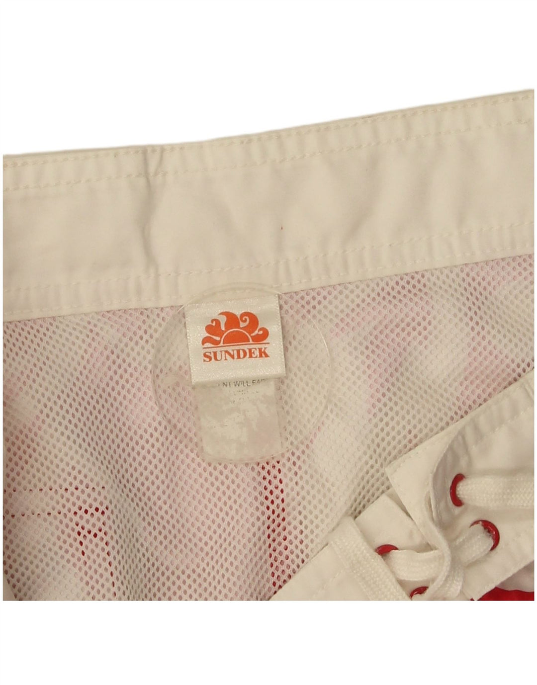 Sundek Herren-Badeshorts aus mittelrotem, geblümtem Polyester