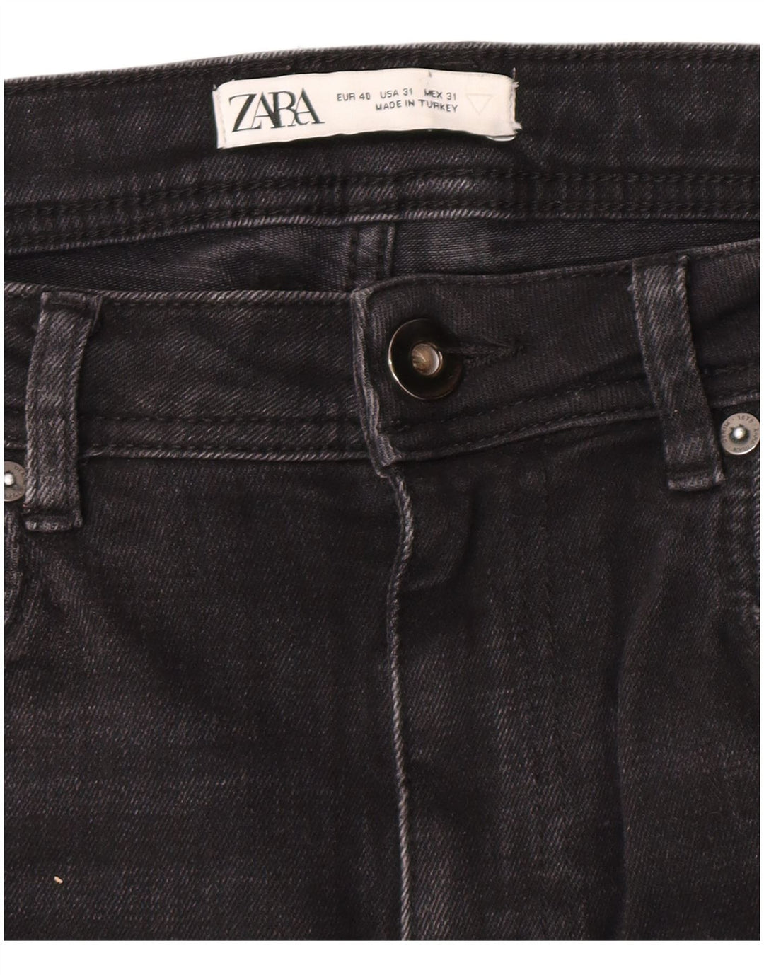 Zara Damen Crop Skinny Jeans EU 40 Medium W31 L25 Grau