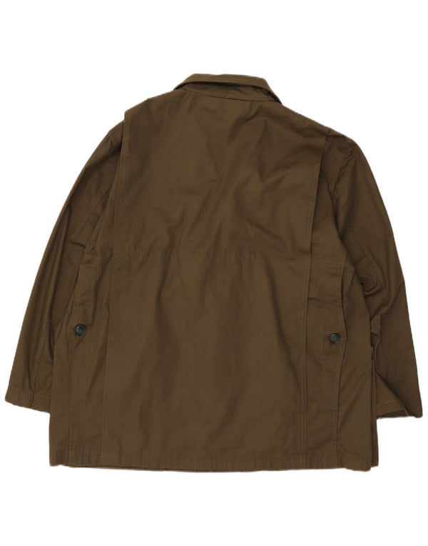 Vintage Herren Utility Jacke IT 56 3XL Khaki Polyester