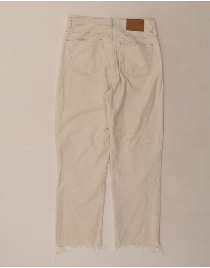 Zara Damen Straight Jeans EU 40 Medium W30 L27 Weiße Baumwolle