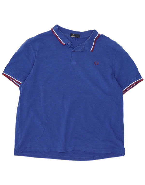 Fred Perry Herren-Poloshirt 3XL, blau gestreift, Baumwolle
