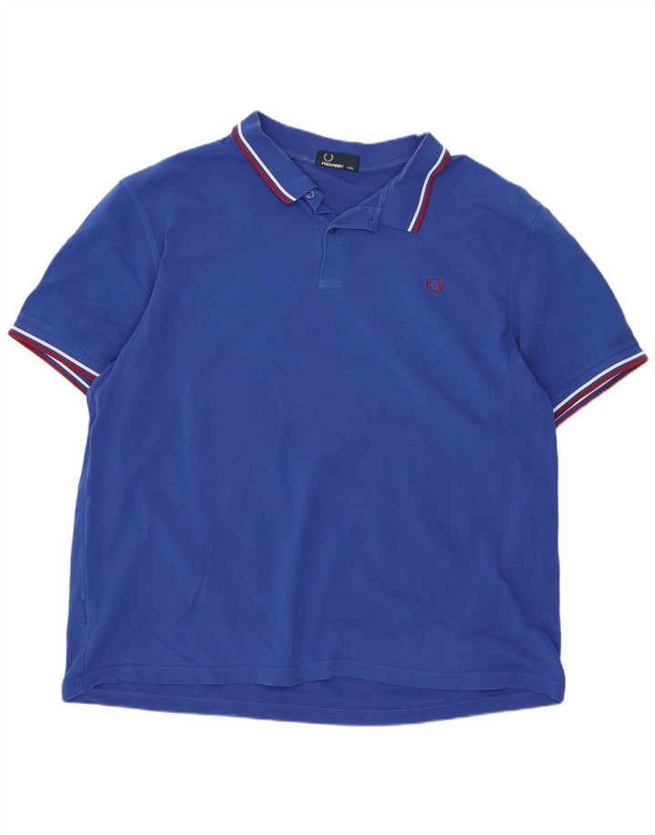 Fred Perry Herren-Poloshirt 3XL, blau gestreift, Baumwolle