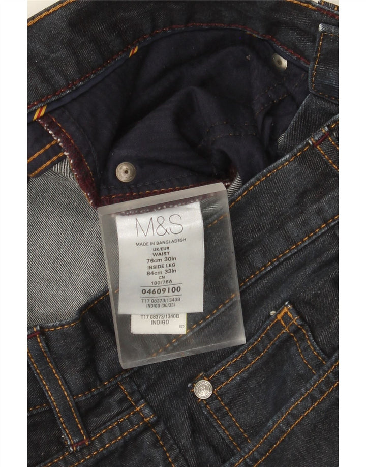 Marks & Spencer Herren Blue Harbor Straight Jeans W30 L33 Marineblaue Baumwolle