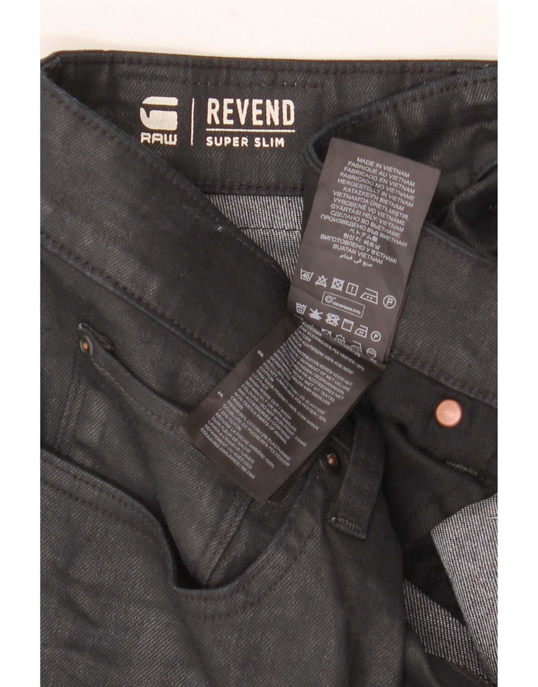 G-Star Herren Revend Super Slim Jeans W31 L32 Schwarze Baumwolle