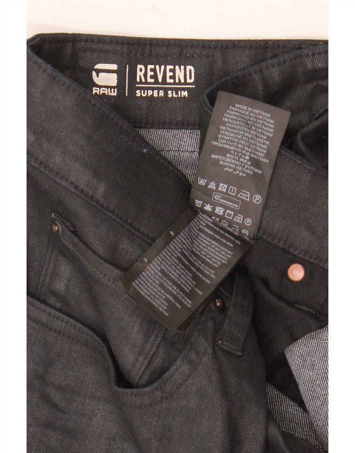 G-Star Herren Revend Super Slim Jeans W31 L32 Schwarze Baumwolle
