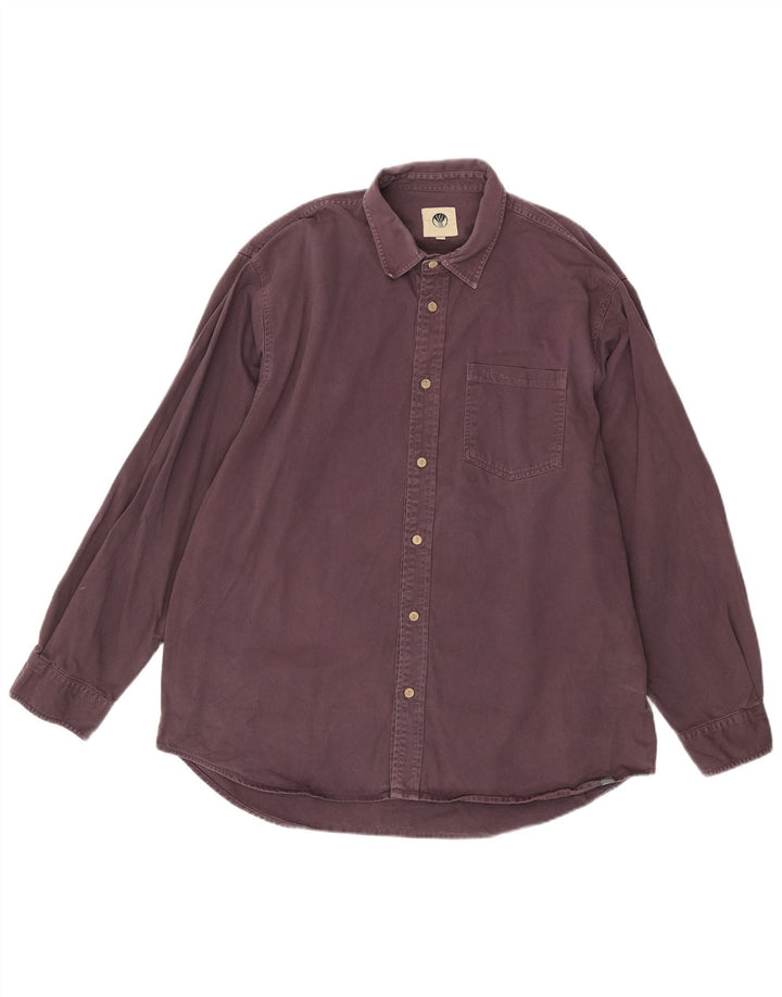 Fat Face Herrenhemd, Größe L, Lila, Baumwolle