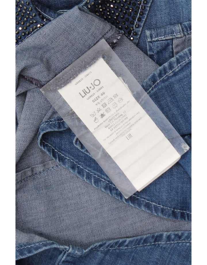 Liu Jo Damen Jeanshemd IT 46 Large Blaue Baumwolle