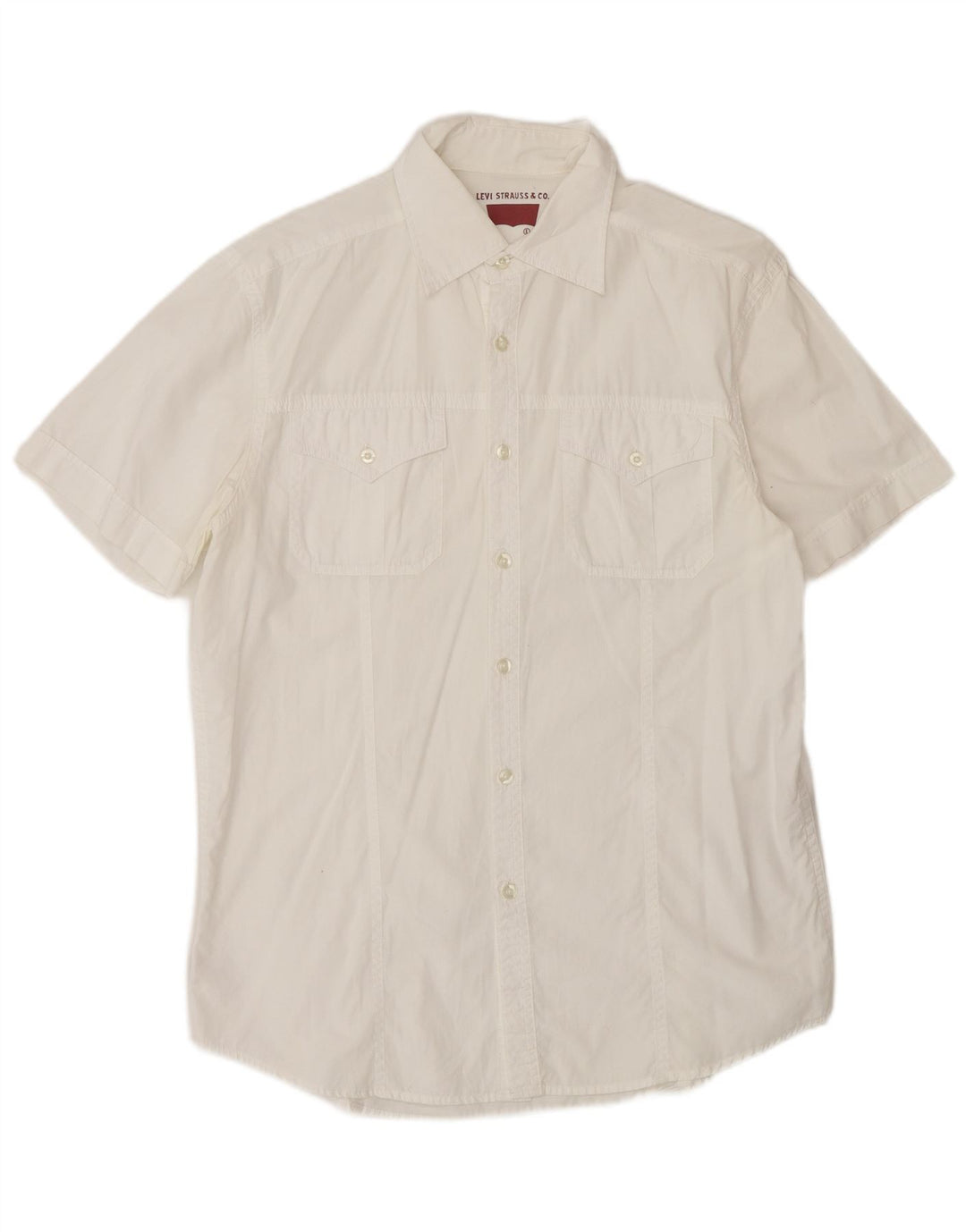 Levi's Herren-Kurzarmhemd, groß, aus weißer Baumwolle