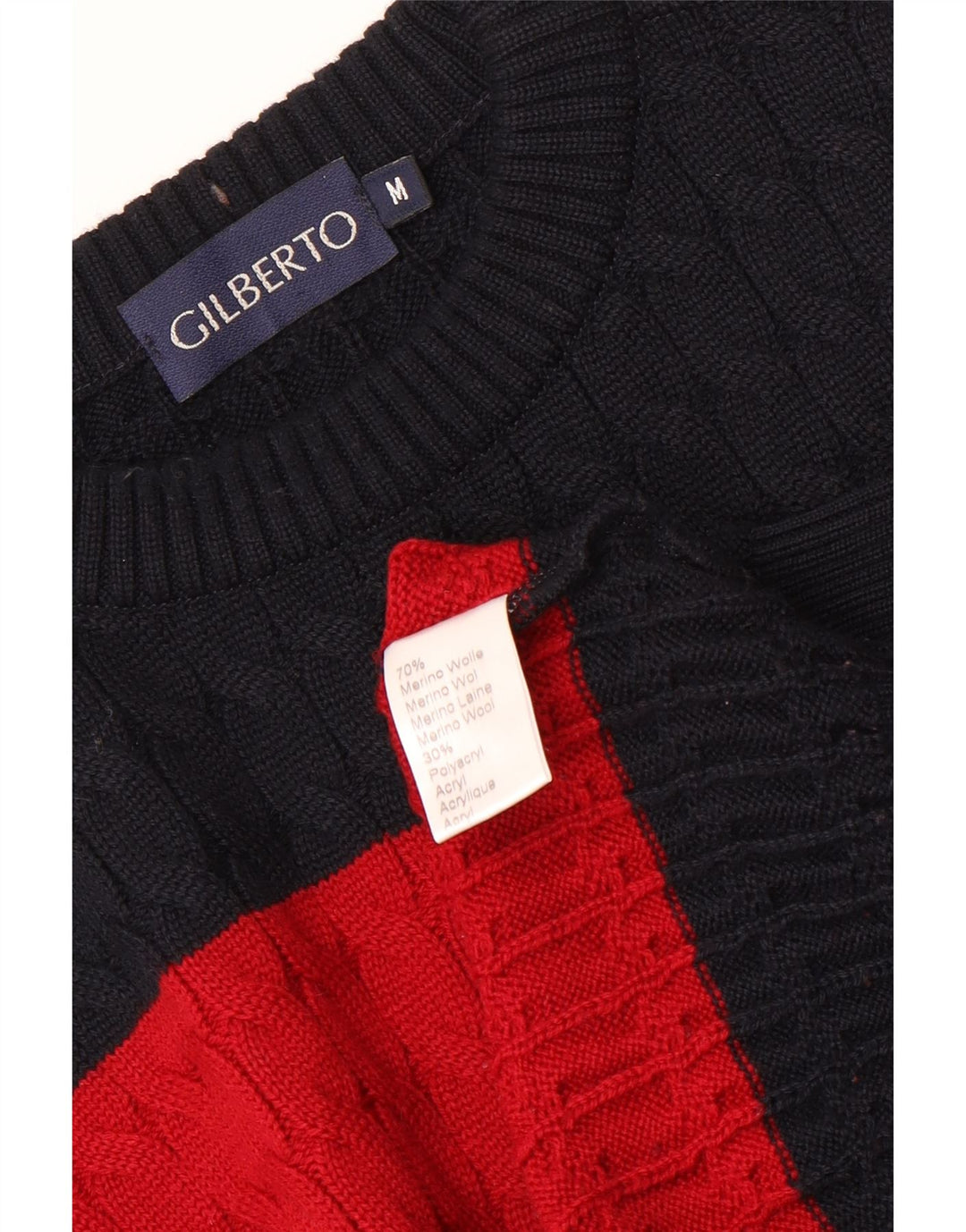 GILBERTO Herren-Pullover mit Rundhalsausschnitt, mittelgroß, mehrfarbig, Farbblock