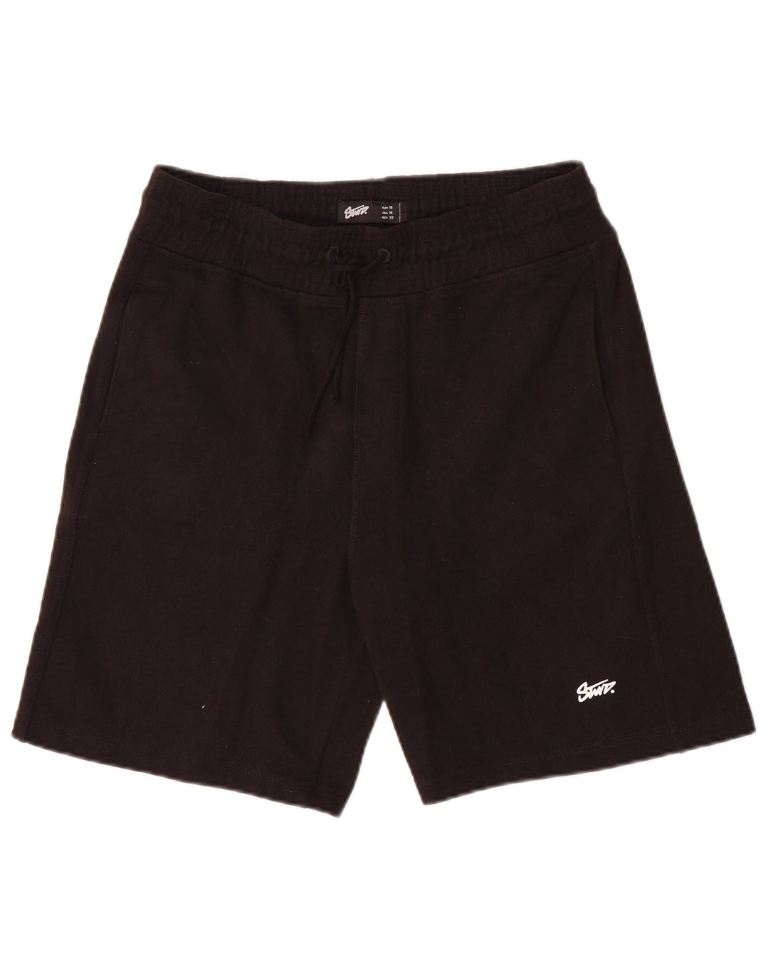 Pull & Bear Herren-Sportshorts aus mittelschwarzer Baumwolle