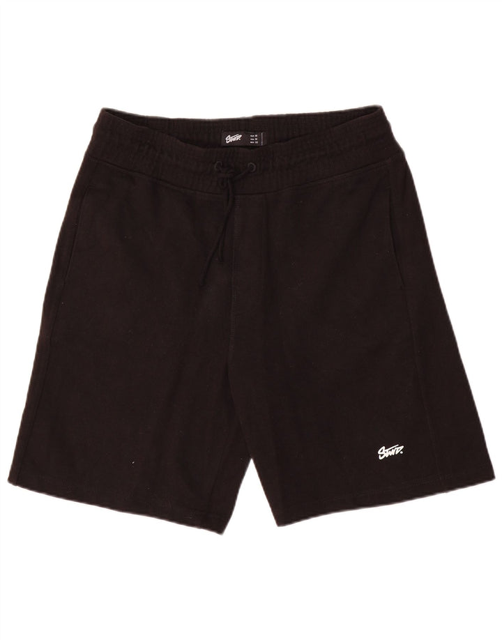 Pull & Bear Herren-Sportshorts aus mittelschwarzer Baumwolle