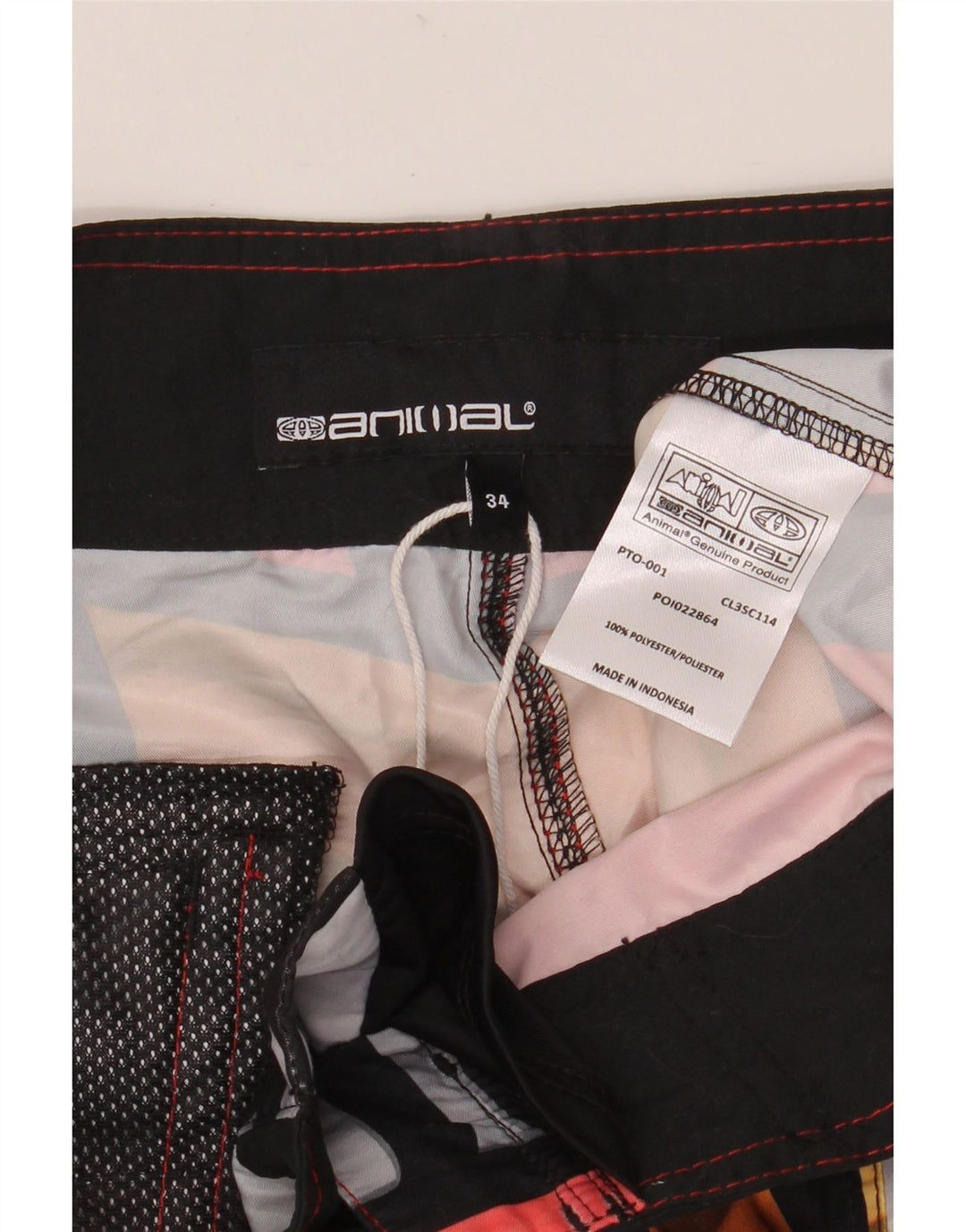 ANIMAL Herren-Badeshorts mit Grafik, groß, mehrfarbig, gestreift, Polyester