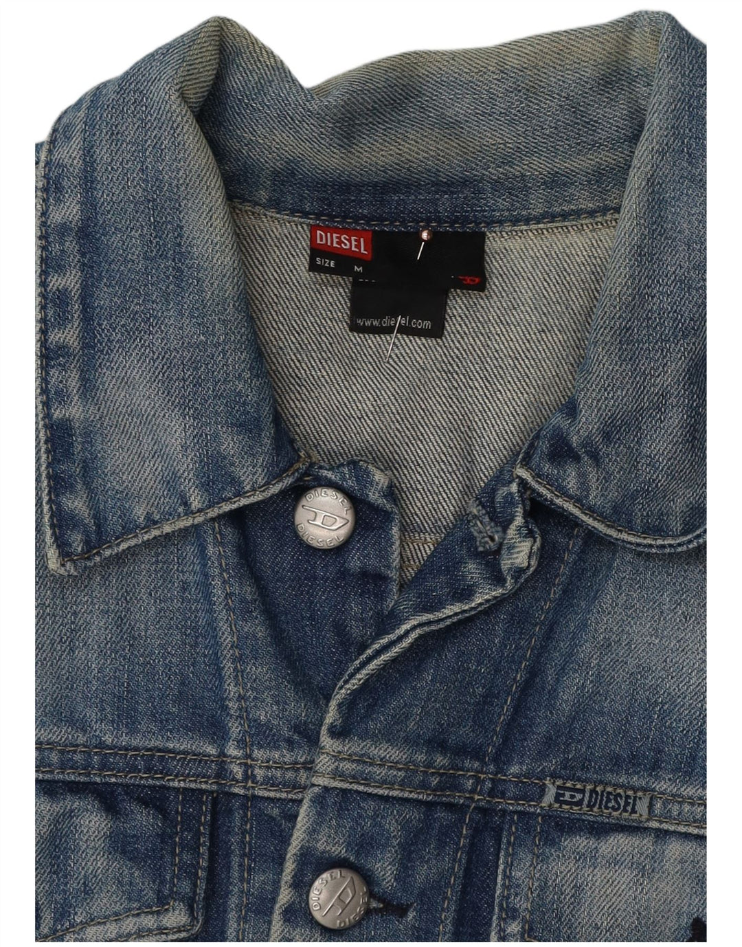 DIESEL Jeansjacke für Jungen, 9–10 Jahre, mittelblaue Baumwolle