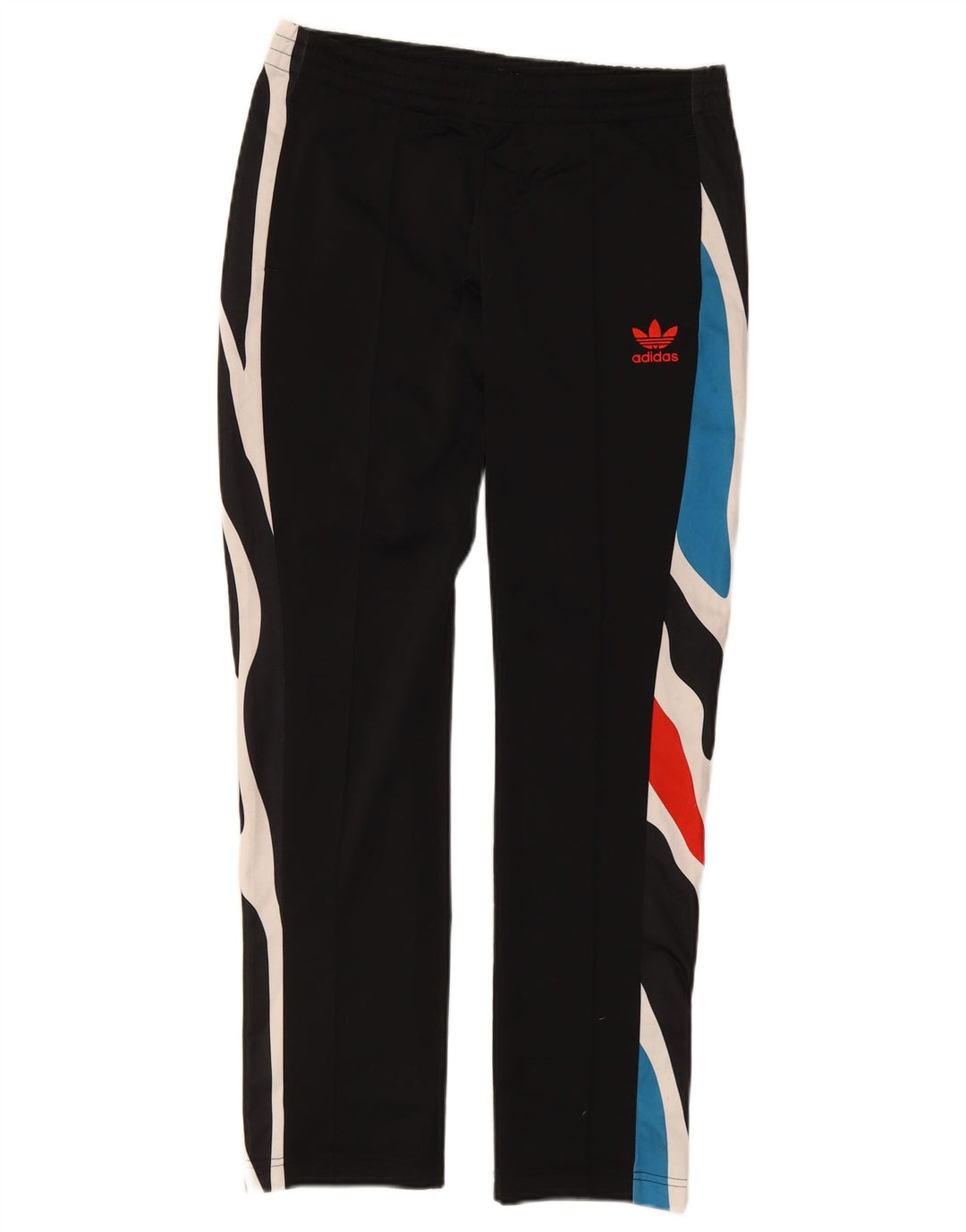 Adidas Damen-Trainingshose UK 12 Mittelschwarzes Colourblock-Polyester