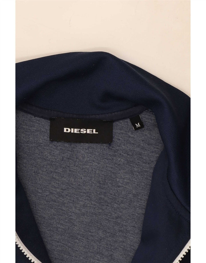 Diesel Herren-Trainingsanzug-Top-Jacke, Mittelgroßes marineblaues Farbblock-Polyester