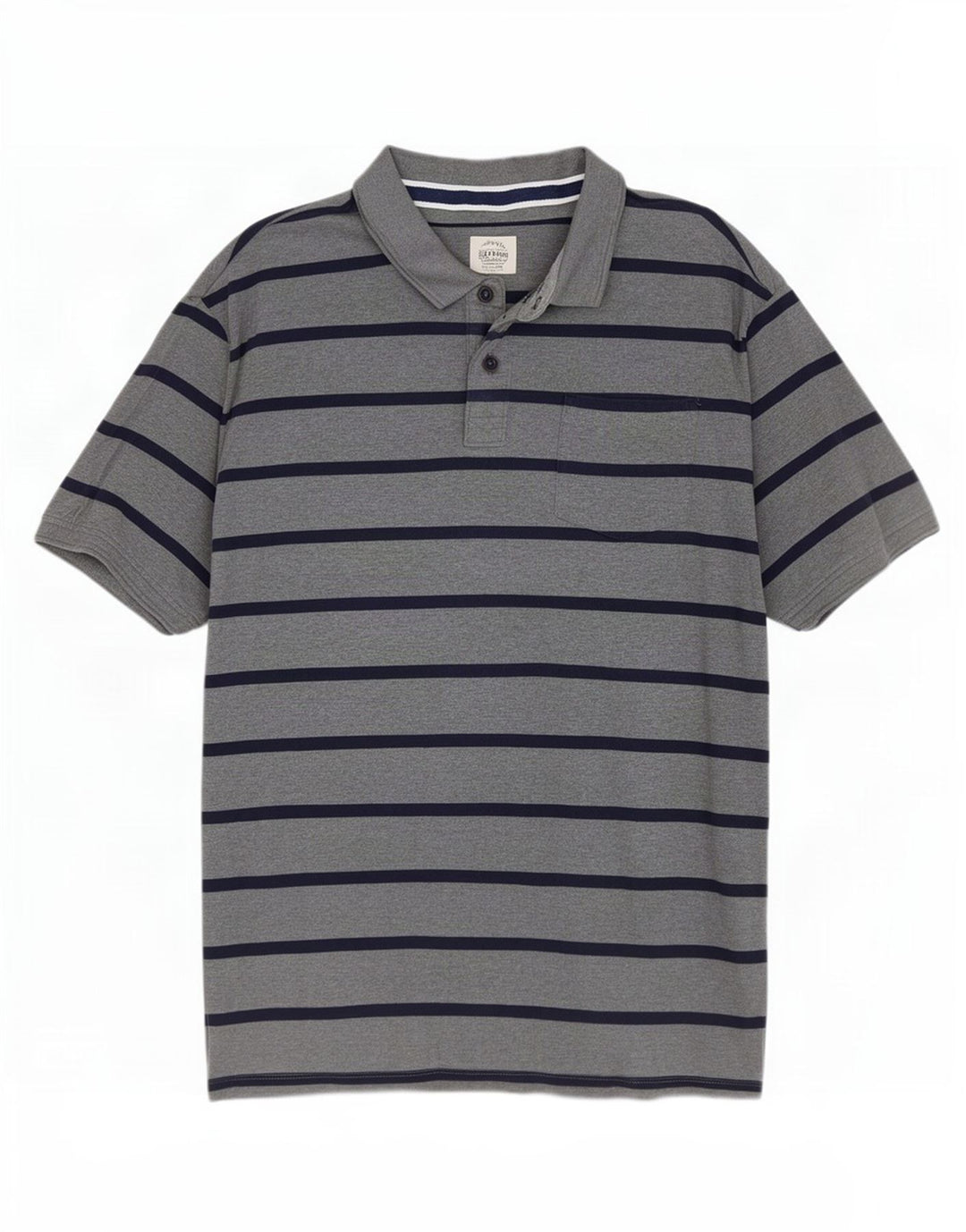 Fat Face Herren-Poloshirt XL, grau gestreift, Baumwolle