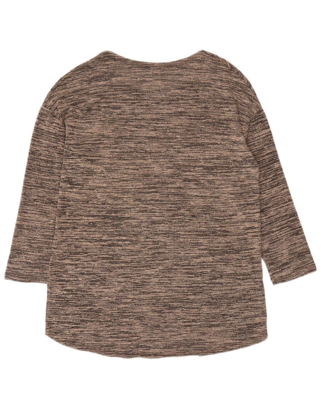 Zara Damen-Top mit 3/4-Ärmeln, UK-Größe 12, mittelbraun gefleckt