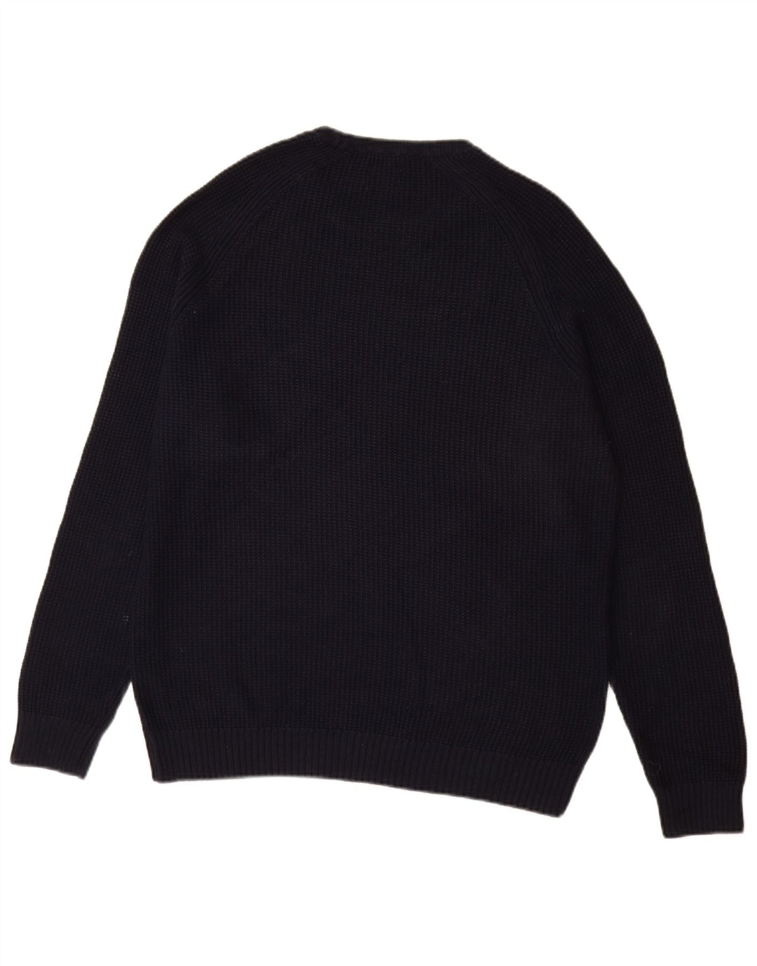 Zara Herren-Pullover mit Rundhalsausschnitt, groß, marineblaue Baumwolle