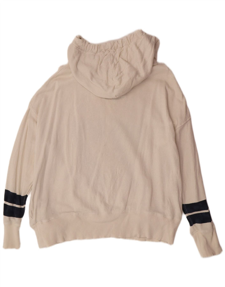 Superdry Damen Graphic Hoodie Pullover UK 18 XL Off White Cotton College