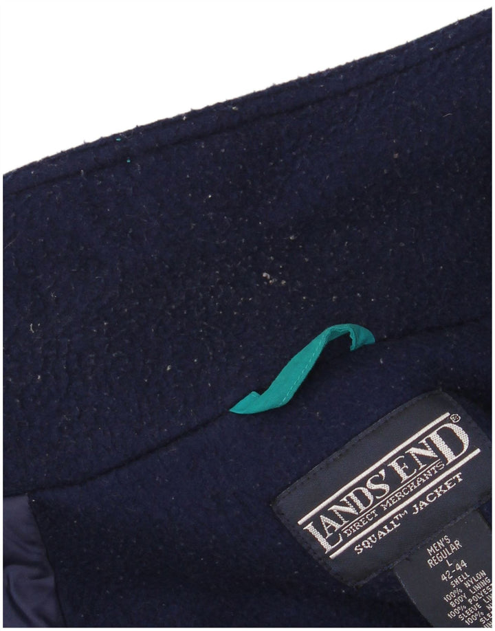 LANDS END Herren-Windbreaker-Jacke, UK 42/44, großes grünes Nylon