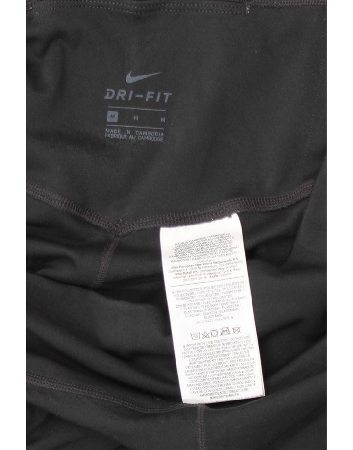 Nike Damen Dri Fit Capri Leggings UK 12 Medium Schwarz Polyester