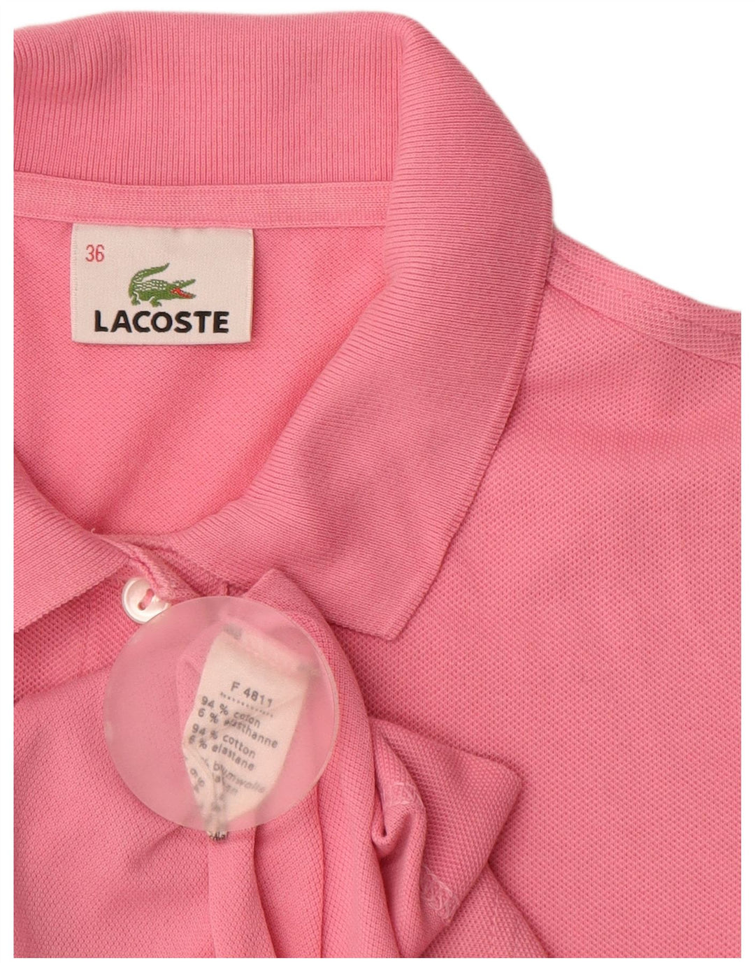 LACOSTE Damen-Poloshirt, Größe 36, kleine rosa Baumwolle
