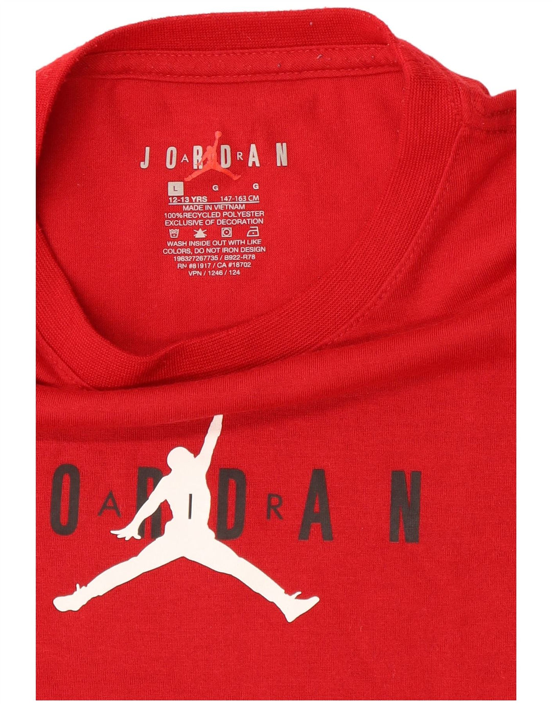 Jordan T-Shirt mit Grafik für Jungen, 12–13 Jahre, groß, rotes Polyester