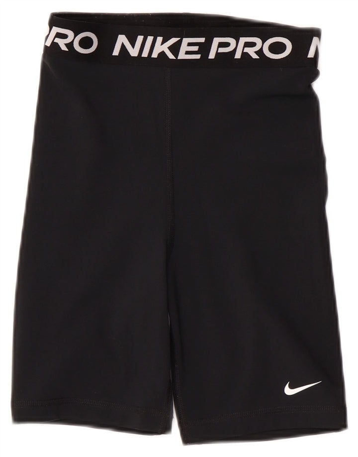 NIKE Damen Dri Fit Graphic Sport Shorts UK 4 XS Schwarz Polyester