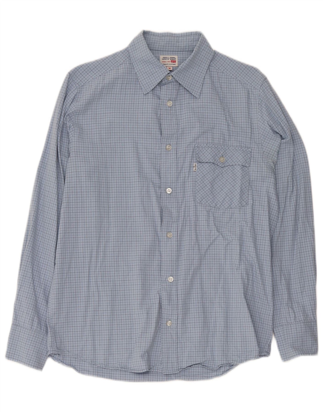Levi's Herrenhemd aus mittelblauer, karierter Baumwolle
