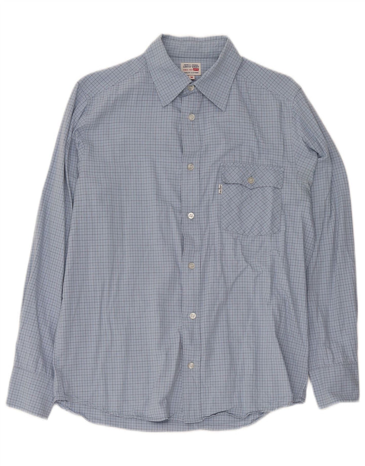Levi's Herrenhemd aus mittelblauer, karierter Baumwolle
