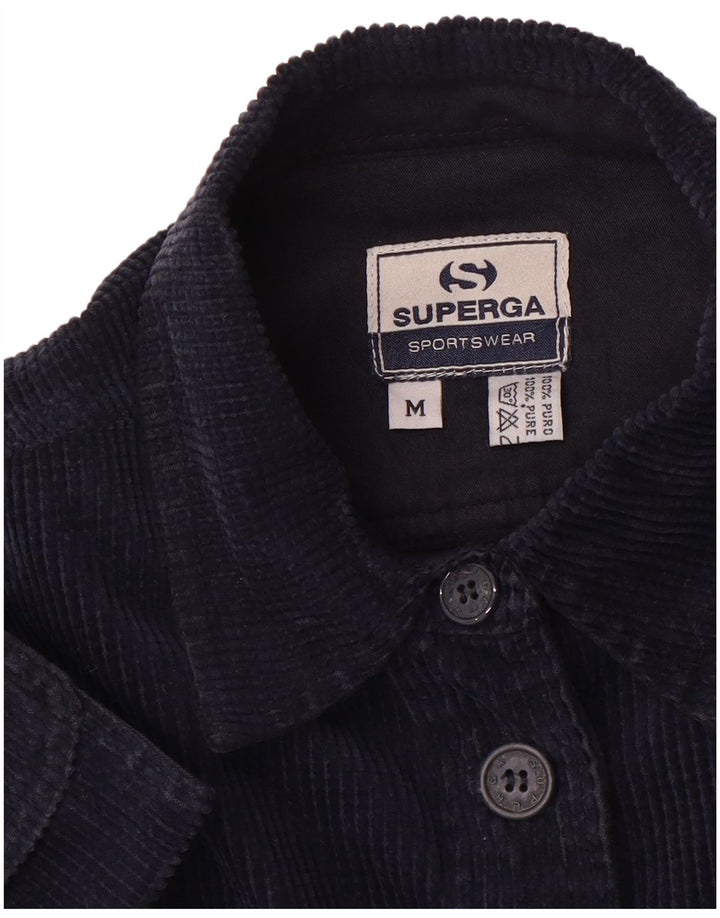Superga Herren-Cordhemd aus mittlerer marineblauer Baumwolle