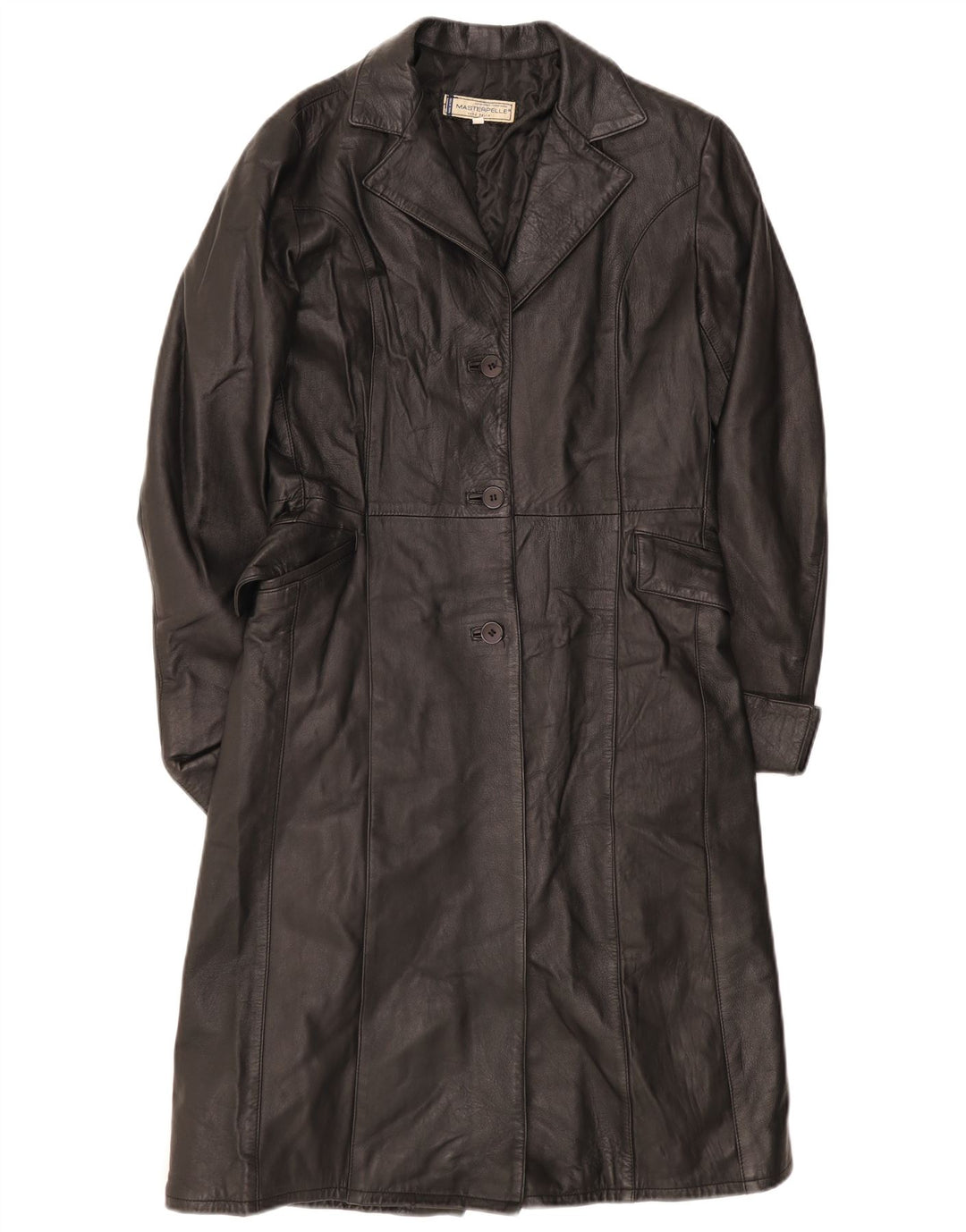 Masterpelle Damen Ledermantel IT 44 Medium Schwarz