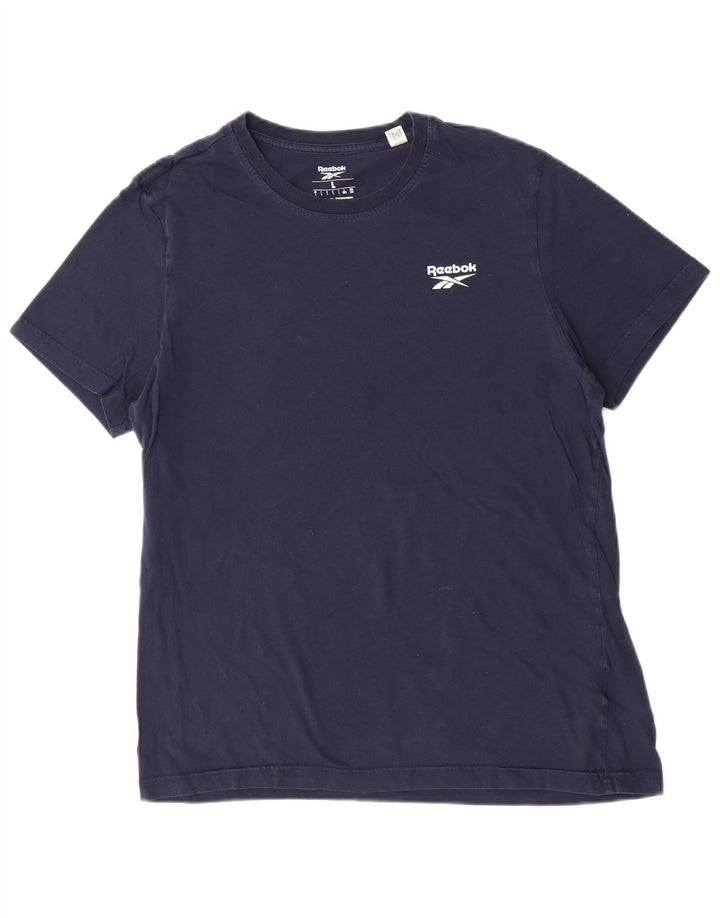 Reebok Herren T-Shirt Top Large Marineblau Baumwolle