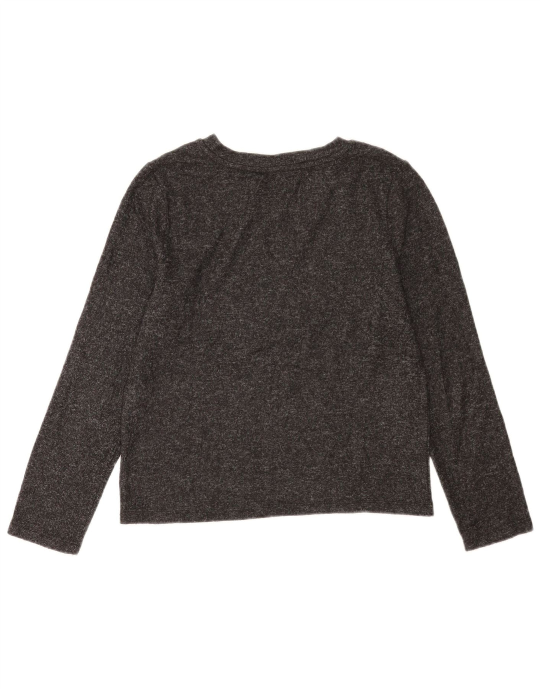 Marks & Spencer Damen Top Langarm UK 12 Mittelgraues Polyester
