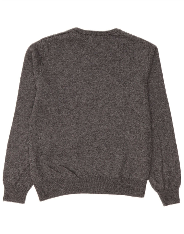 Kappa Herren-Pullover mit V-Ausschnitt, kleine graue Chevron-Wolle