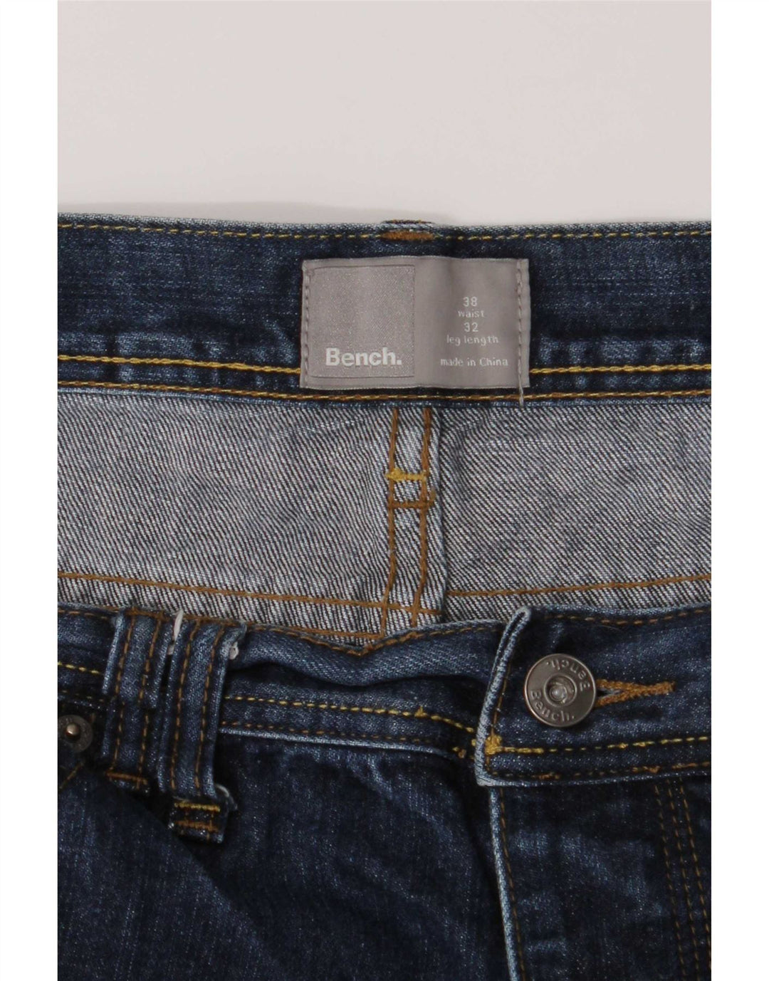 Bench Herren Straight Jeans W38 L32 Blaue Baumwolle