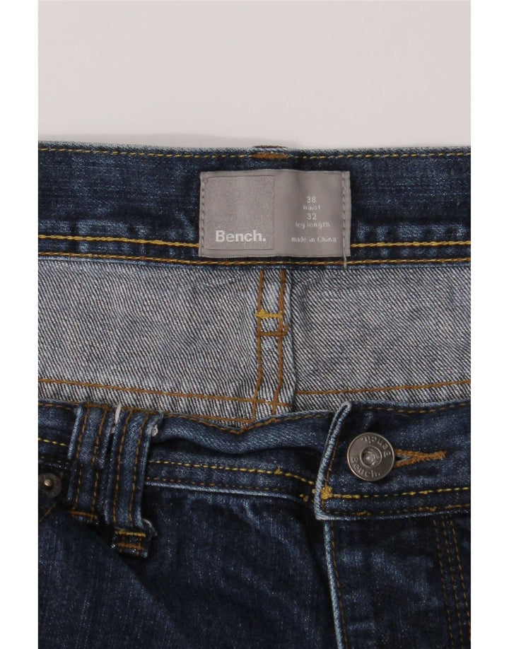 Bench Herren Straight Jeans W38 L32 Blaue Baumwolle