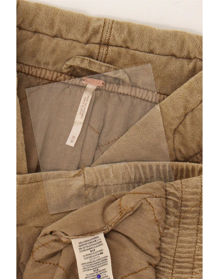 Free People Damen Übergroße Steppjacke UK 14 Mittelbraune Baumwolle