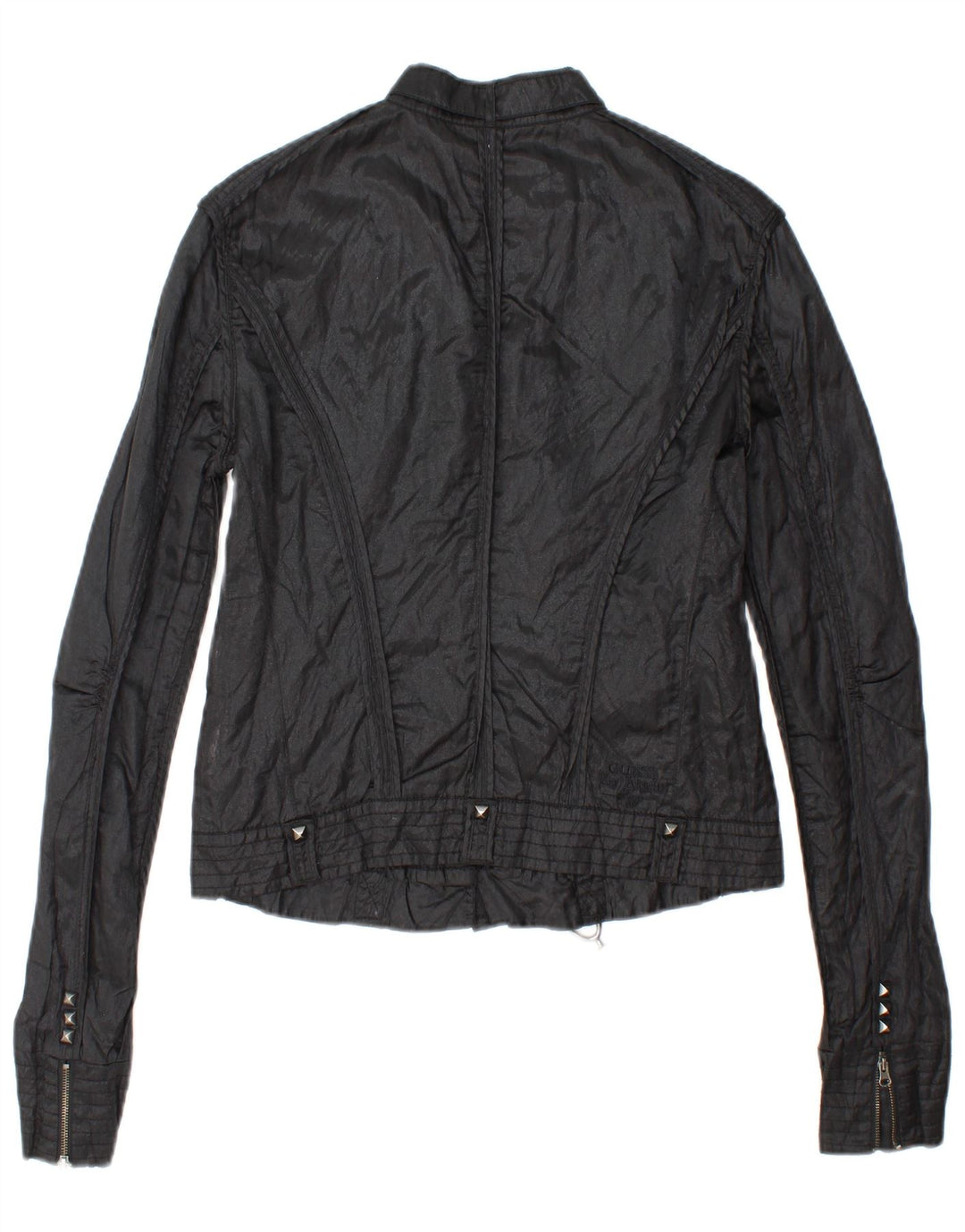 GUESS Damen Crop Utility Jacke UK 14 Große schwarze Baumwolle