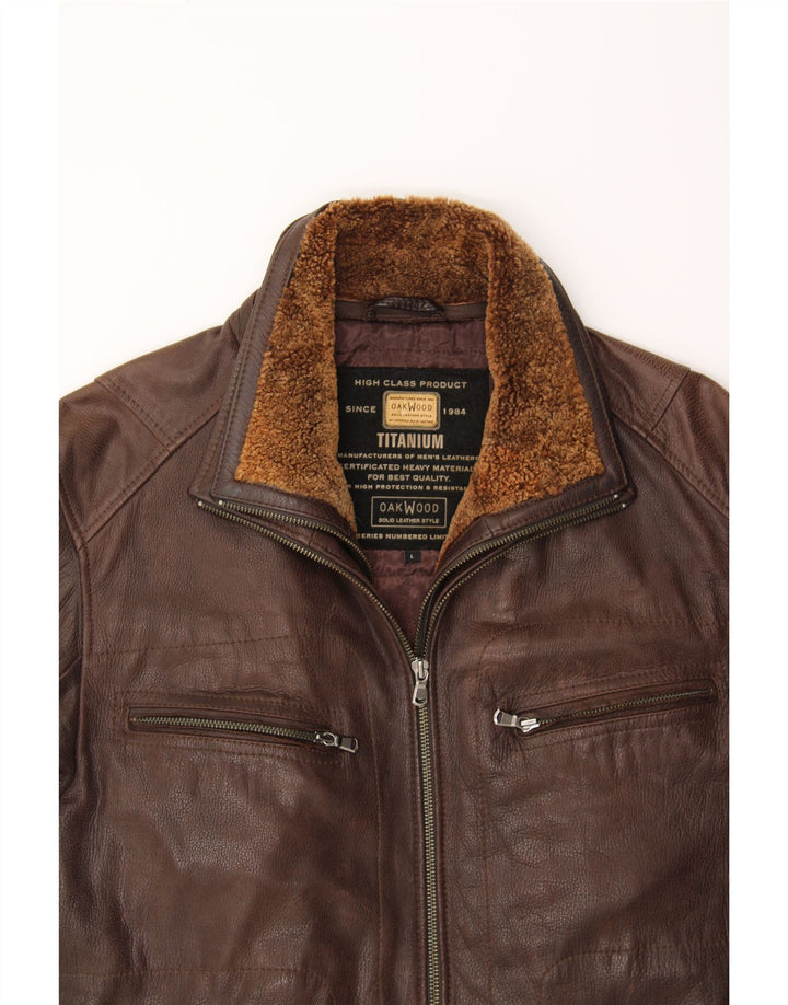 OAKWOOD Herren Lederjacke UK 40 Large Braun