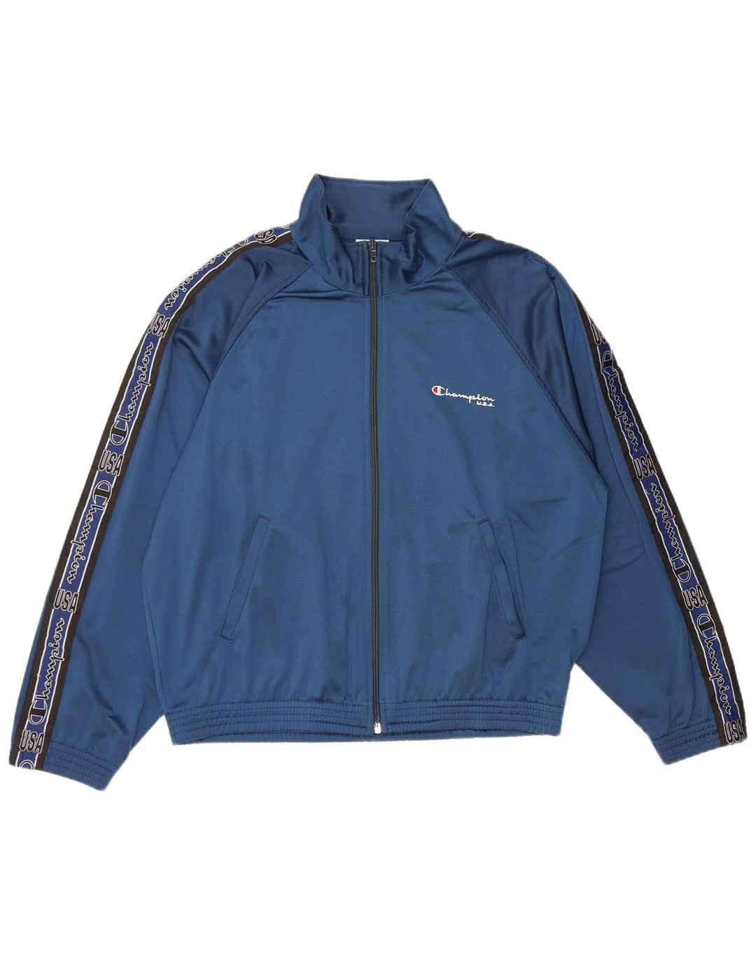 Champion Herren-Trainingsanzug-Oberteil mit Grafik, mittleres Marineblau, Polyester