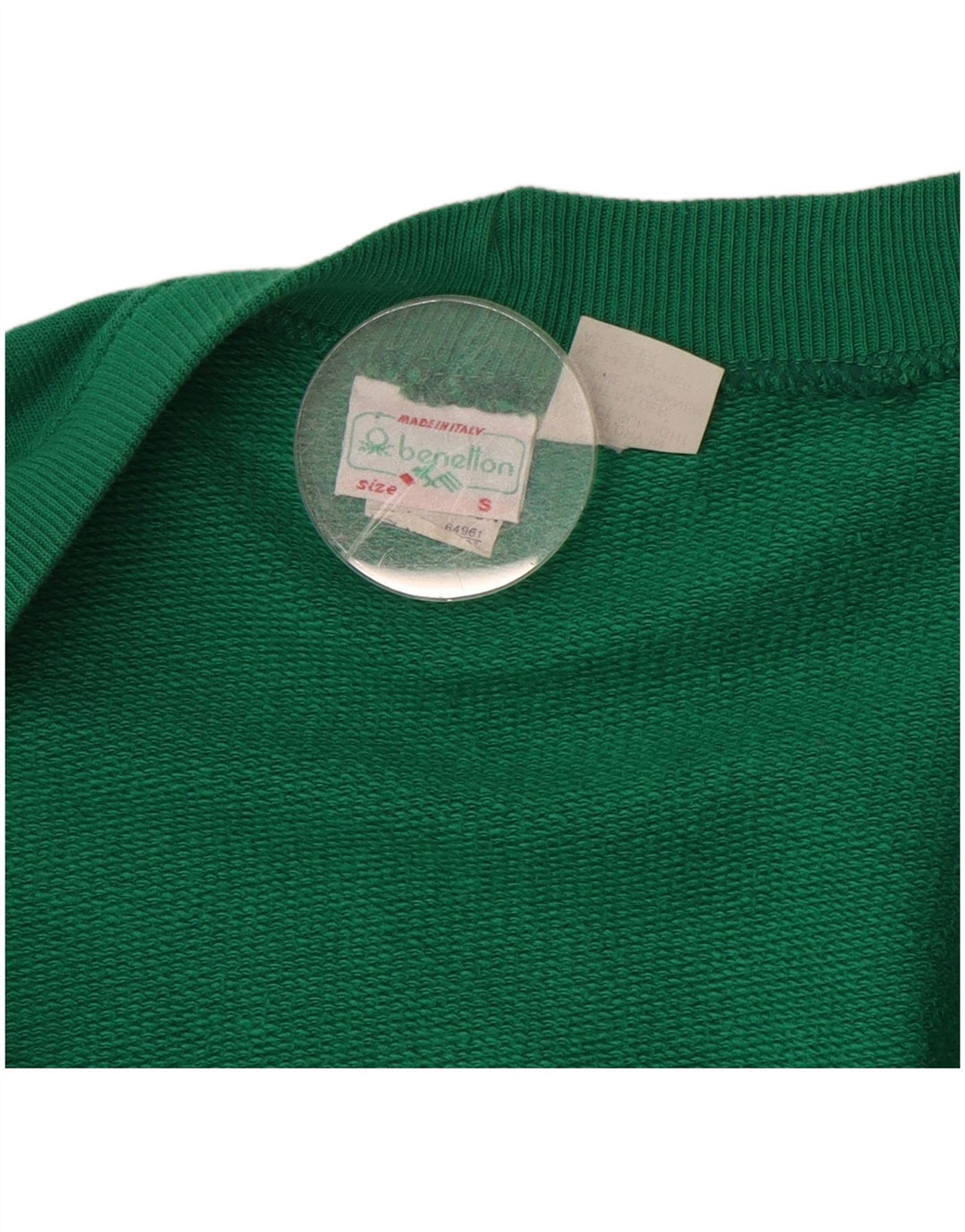 BENETTON Womens Oversized Graphic Cardigan Sweater UK 10 Small Green