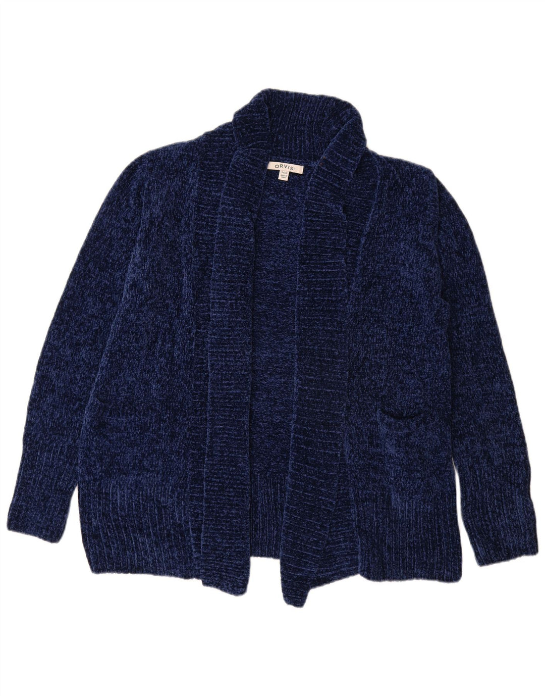 Orvis Damen-Strickjacke in Übergröße, offen, Gr. 10, Größe S, Marineblau
