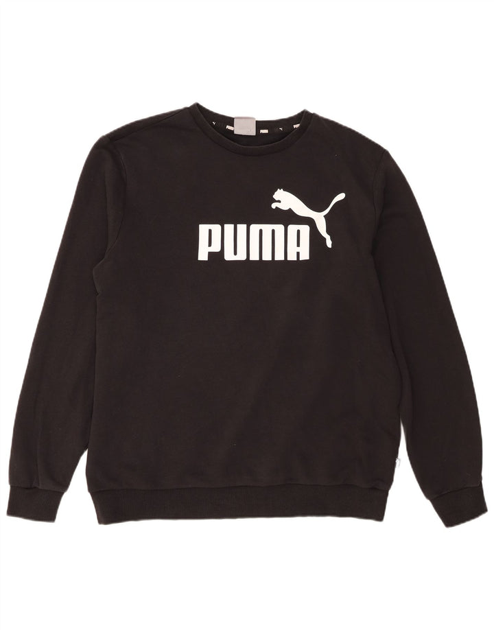Puma Herren Grafik-Sweatshirt-Pullover, groß, schwarze Baumwolle