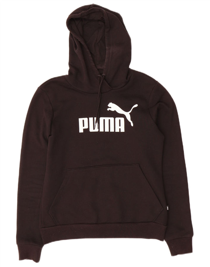 PUMA Damen Graphic Hoodie Pullover UK 10 Small Schwarz Polyester