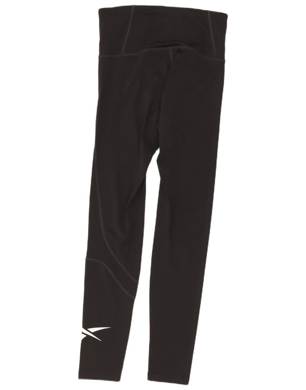 Reebok Damen Leggings UK 8/10 Small Schwarz Polyester