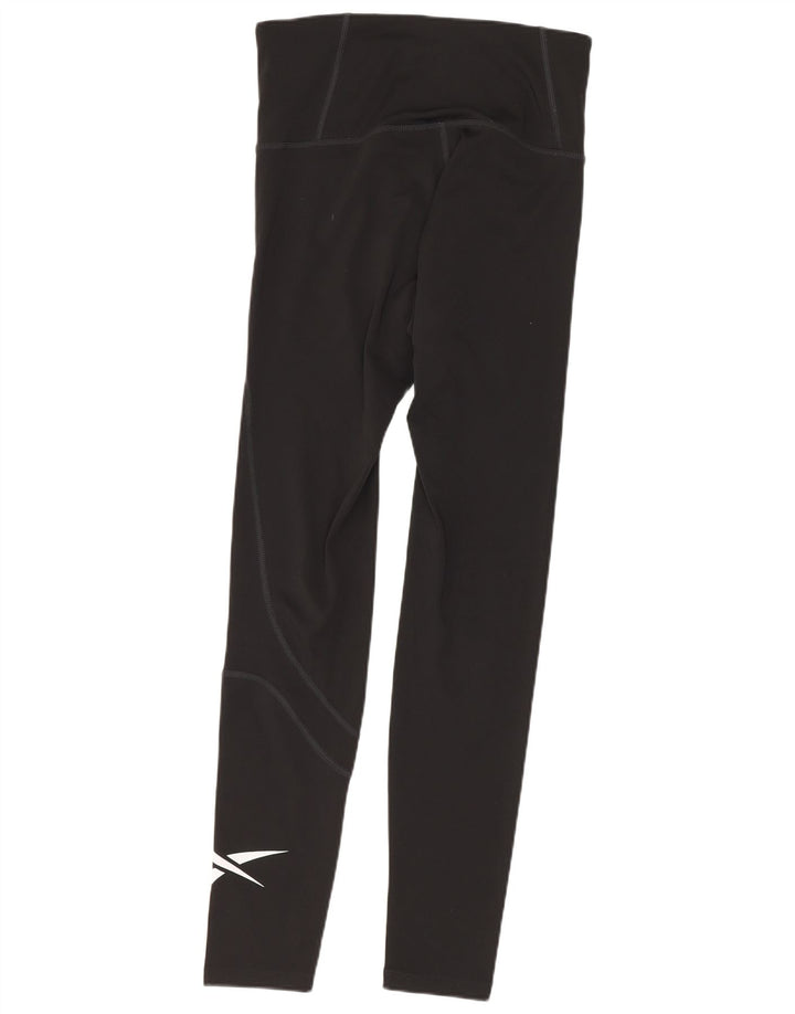 Reebok Damen Leggings UK 8/10 Small Schwarz Polyester