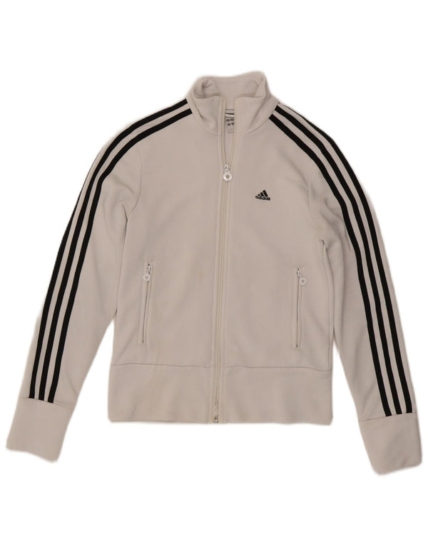 Adidas Damen Trainingsanzug Top Jacke UK 10 Small Weiß