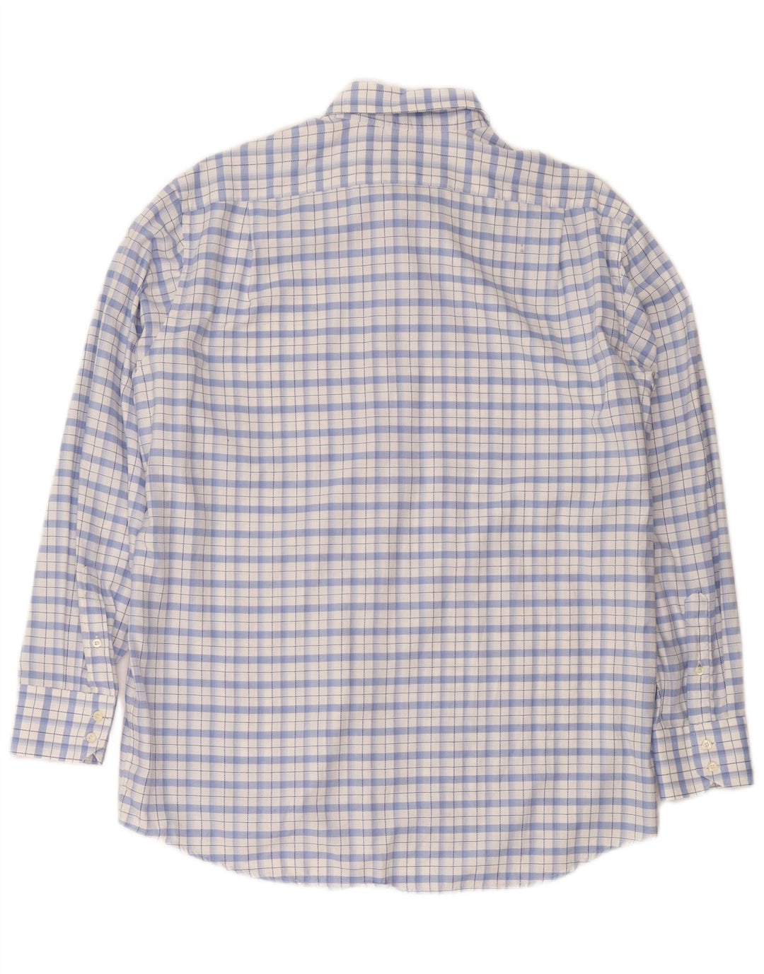 Lacoste Herrenhemd Größe 44 XL blau karierte Baumwolle