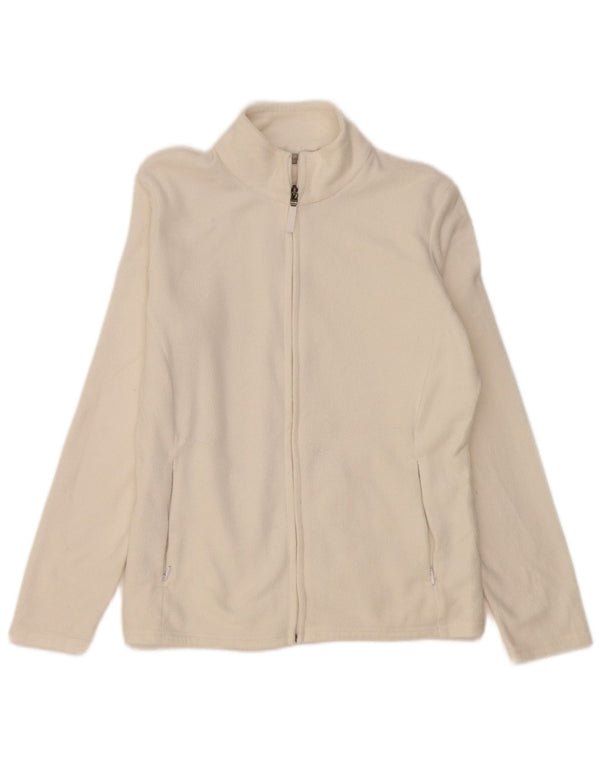 Marks & Spencer Damen Fleecejacke UK 14 Large Weiß Polyester